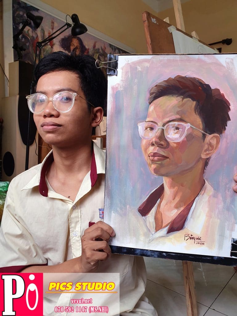 chân dung màu bột thiên nữ băng nhi 2