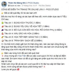 Tiêu chí chấm điểm thi thử trang trí màu online lần 2 PICS Studio