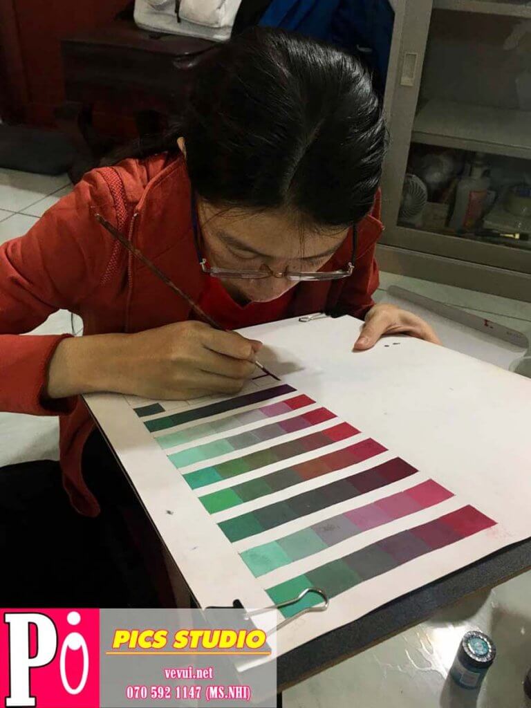 học viên hồng nhân trang trí màu thiên nữ băng nhi