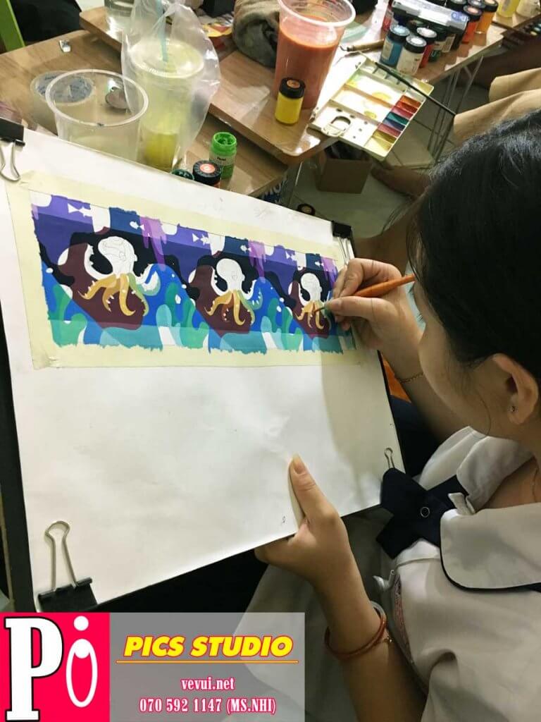 học viên kim ngân trang trí màu thiên nữ băng nhi