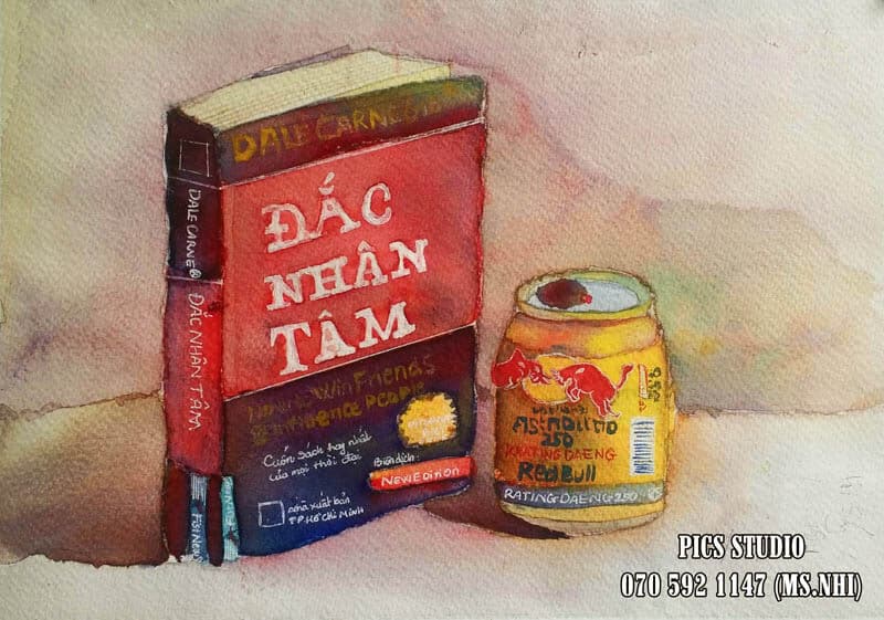 tĩnh vật màu nước thiên nữ băng nhi (2)